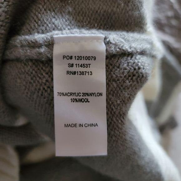 Doe & Rae Gray and Ivory Striped Sweater - Picture 8 of 8